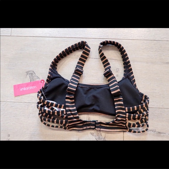 Xhileration black & gold striped bikini top - Picture 6 of 8